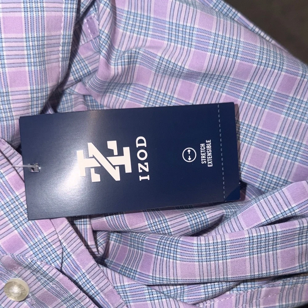 Izod Boy's Lavender and White Plaid Shirt Bundle - Picture 8 of 8